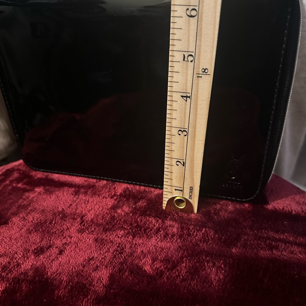 YSL Black Patent Leather Makeup Bag - Picture 6 of 7